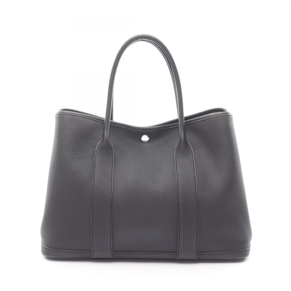 HERMES Garden party PM Tote Bag D Negonda leather Black Used Women SHW