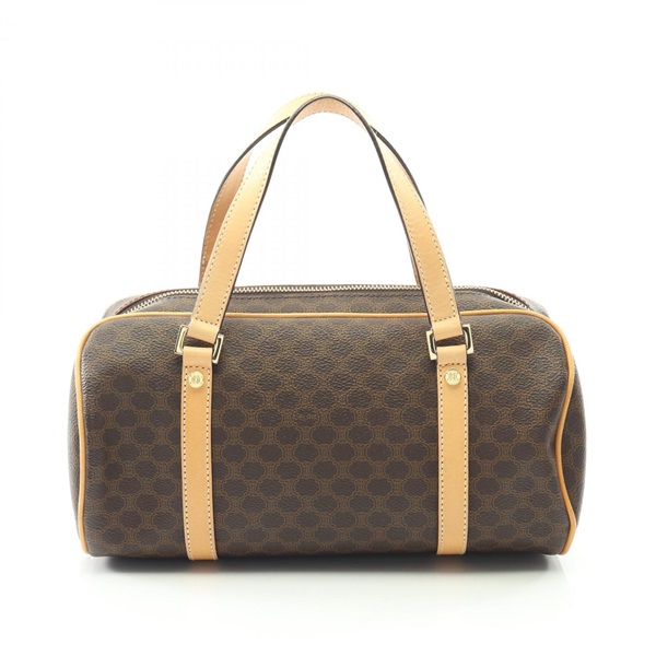 CELINE Macadam Handbag PVC coated canvas leather Brown Used Women