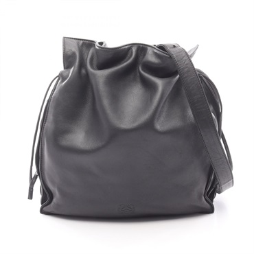 LOEWE flamenco Shoulder Bag leather Black Used Women