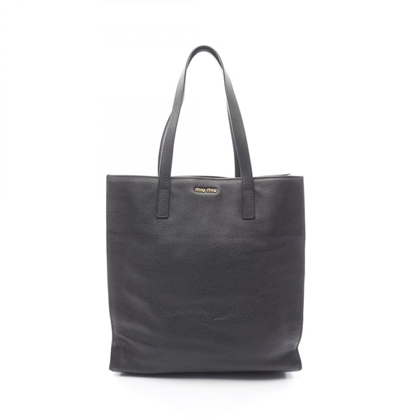 Miu Miu Tote Shoudler Bag leather Black Used Women