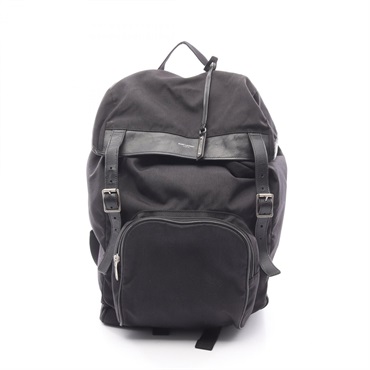 SAINT LAURENT PARIS Rucksack Backpack 435989 canvas leather Black Used mens