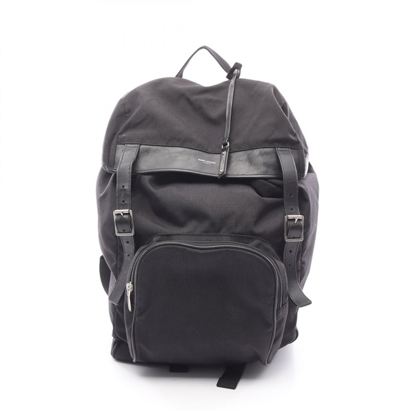 SAINT LAURENT PARIS Rucksack Backpack 435989 canvas leather Black Used mens