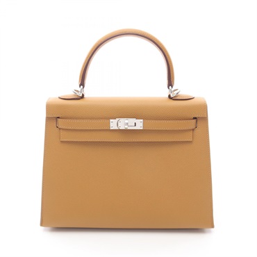 HERMES Birkin 25 Handbag B Epsom leather Brown Sesame SHW Used Women