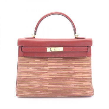 HERMES Kelly 32 Shoulder Handbag E Vibrato Chamonix leather Bordeaux GHW Used