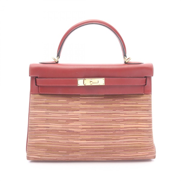 HERMES Kelly 32 Shoulder Handbag E Vibrato Chamonix leather Bordeaux GHW Used