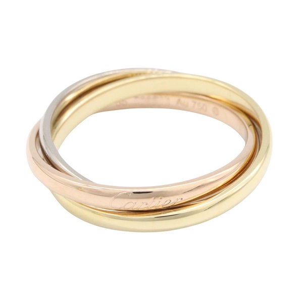 CARTIER Trinity ring small 18KYG 18KPG 18KWG Three gold used US size 7 #55 women