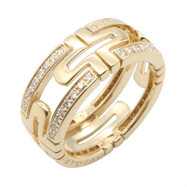 BVLGARI Parentesi Small Diamond Ring 18KYG Gold Used Women US size #5.75 #52