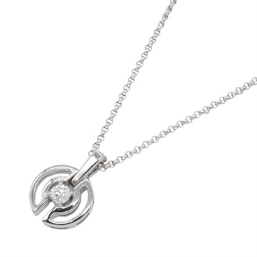 BVLGARI Parentesi 1PD Diamond Necklace Pendant 18KWG White Gold Used Women