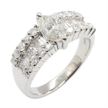 JEWELRY Diamond Ring Pt900 Platinum Used Women US size 6.75