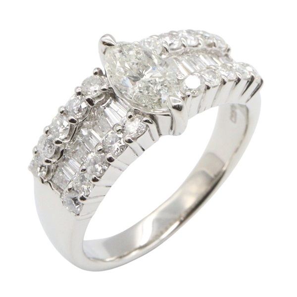 JEWELRY Diamond Ring Pt900 Platinum Used Women US size 6.75