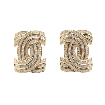 JEWELRY Diamond Pierced earrings 18KYG Yellow Gold Used women