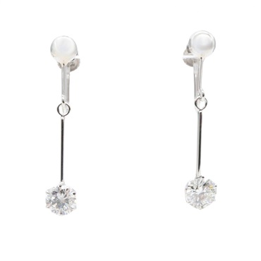 JEWELRY Diamond Earring Pt900 Platinum Used women