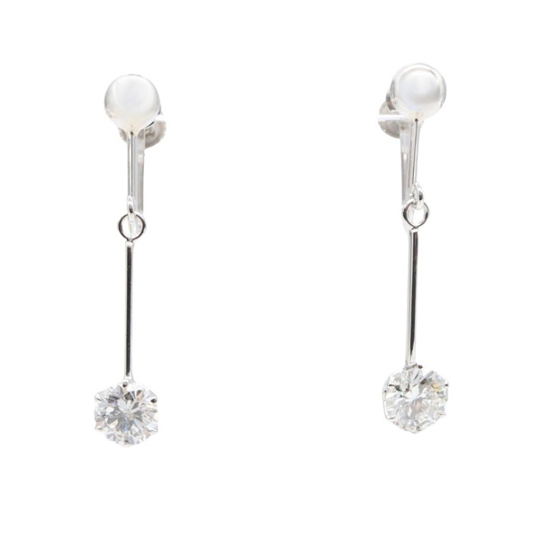 JEWELRY Diamond Earring Pt900 Platinum Used women