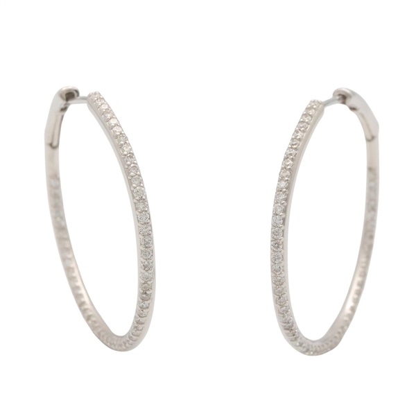 JEWELRY Diamond Pierced earrings 18KWG White Gold Used women