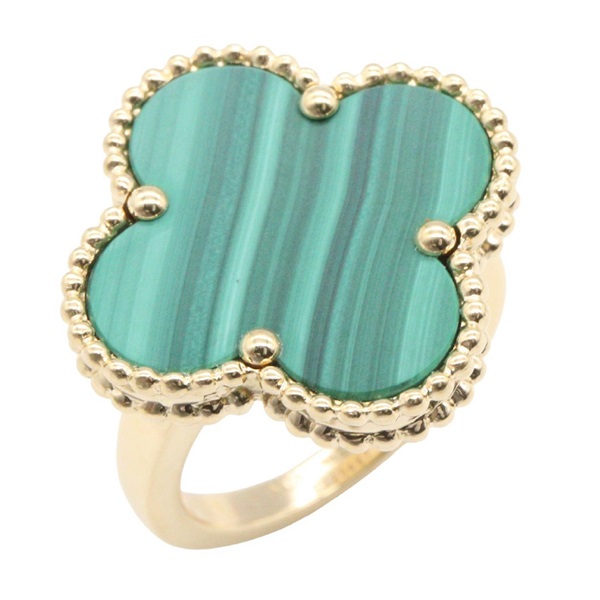 Van Cleef & Arpels Magic Alhambra Malachite Ring 18KYG Gold Used Us size 4.5 #48