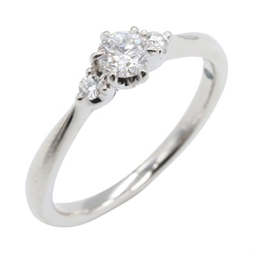 4℃ Diamond Ring PT995 Plutinum Clear Used Women US size #5.25