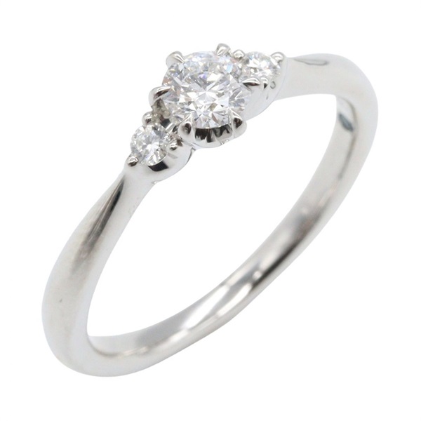 4℃ Diamond Ring PT995 Plutinum Clear Used Women US size #5.25