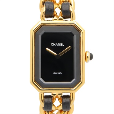 CHANEL Premiere S Wrist Watch H0001 Quartz Gold Plated leather Used Women CC