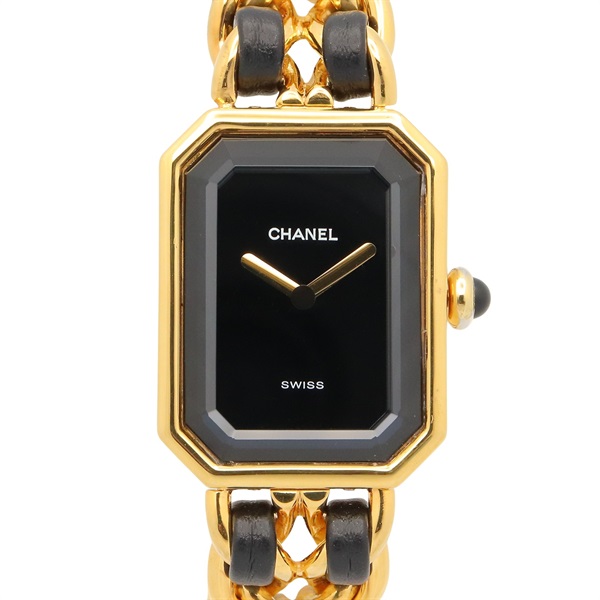 CHANEL Premiere S Wrist Watch H0001 Quartz Gold Plated leather Used Women CC