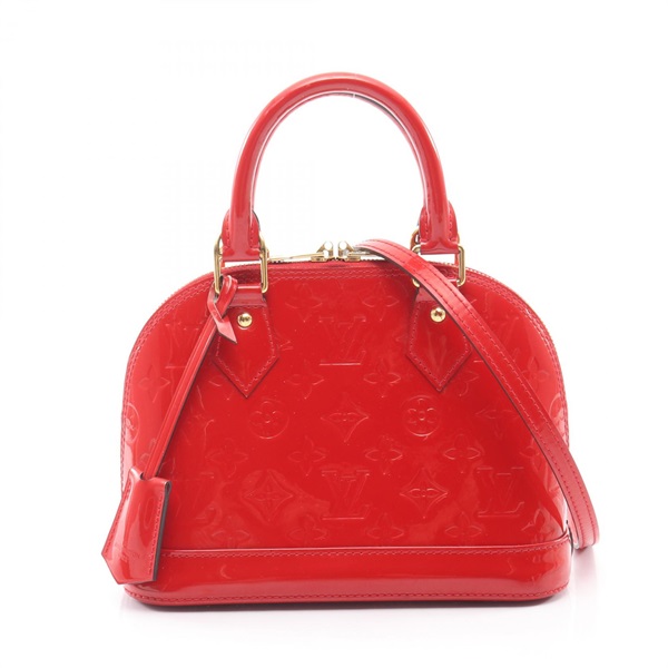 LOUIS VUITTON Alma BB Crossbody Shoulder Handbag M91606 Vernis leather Red Used