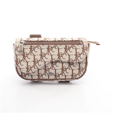 Christian Dior TRAVIS SCOTT CACTUS JACK SADDLE Pouch Mini Bag canvas Beige Used