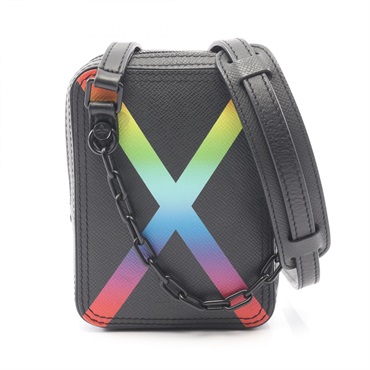 LOUIS VUITTON Danube Messenger Crossbody Shoulder Bag M30332 Taiga leather Black
