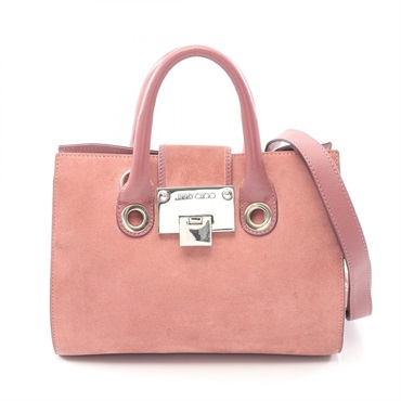 JIMMY CHOO 2Way Crossbody Shoulder Handbag Suede leather Pink Used Women