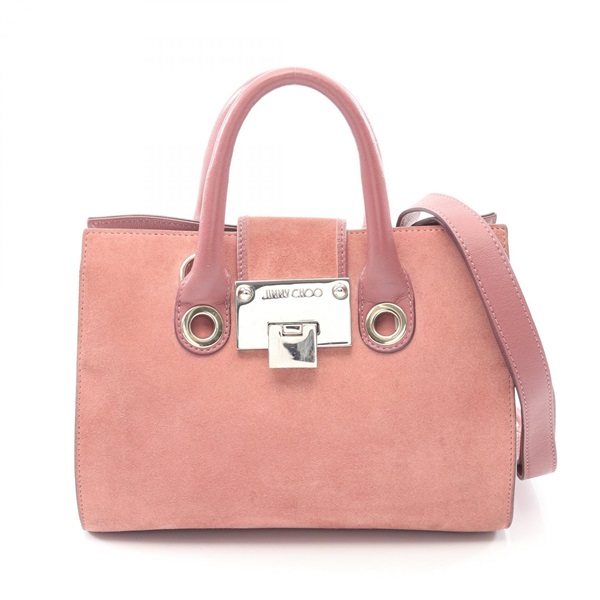 JIMMY CHOO 2Way Crossbody Shoulder Handbag Suede leather Pink Used Women