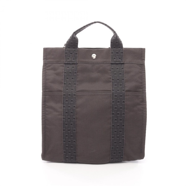 HERMES Herline A Dos MM Rucksack Backpack canvas Nylon Gray SHW Used unisex