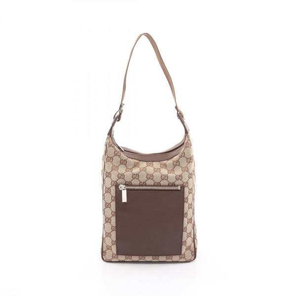 GUCCI GG canvas Shoulder Bag 019 0537 leather Beige Brown Used Women