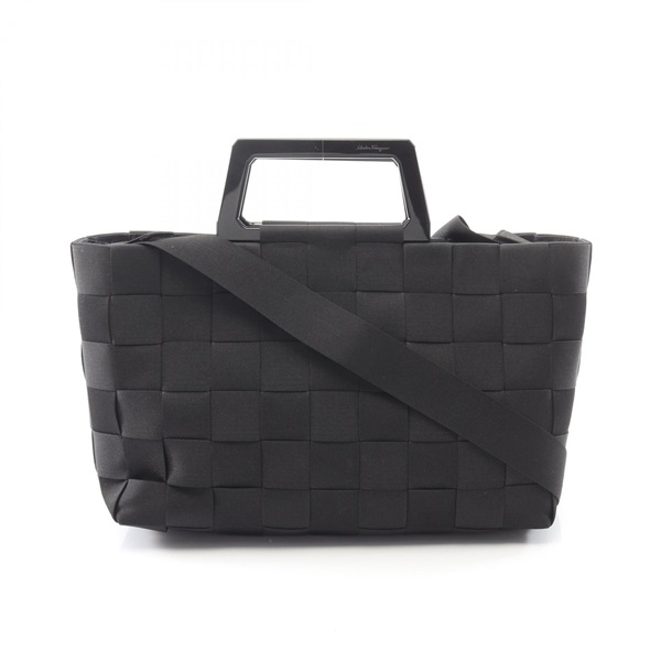 Salvatore Ferragamo Shoulder Handbag 21 0288 Nylon canvas Black Used Women