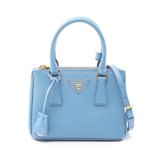 PRADA SAFFIANO LUX Galleria shoulder crossbody Handbag 1BA906 leather Blue Used
