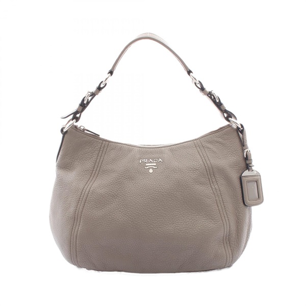 PRADA Shoulder hand Bag leather Beige Used Women