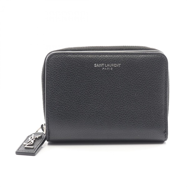 YVES SAINT LAURENT Rive Gauche Bi-fold wallet purse 414661 leather Black Used