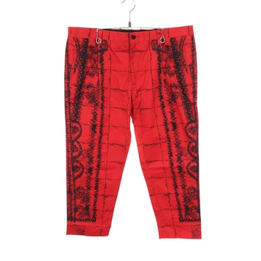 DOLCE & GABBANA Pants Trousers #50 G6BYAT cotton Red Black Used mens