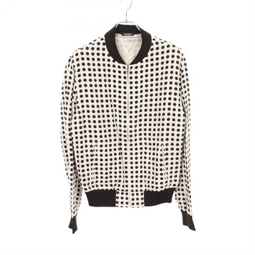 DOLCE & GABBANA Blouson Jacket silk rayon cotton White Brown Used mens #50