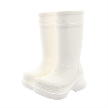 BALENCIAGA Crocs Rain Shoes Long Boots #36 rubber White Used Women