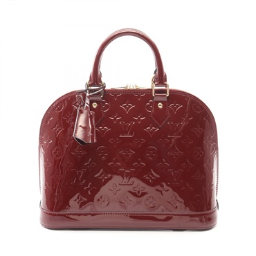 LOUIS VUITTON Alma PM Handbag M91691 Vernis leather Rouge Fauviste Used Women LV