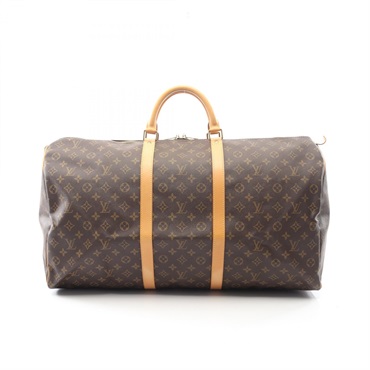 LOUIS VUITTON Keepall 60 travel hand bag M41422 Monogram leather Brown Used LV