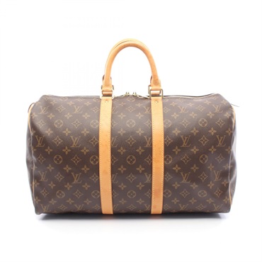 LOUIS VUITTON Keepall 45 travel hand bag M41428 Monogram leather Brown Used LV