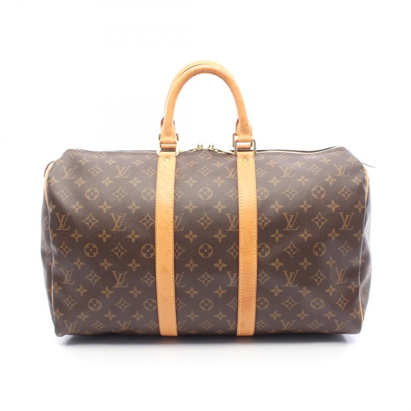 LOUIS VUITTON Keepall 45 travel hand bag M41428 Monogram leather Brown Used LV