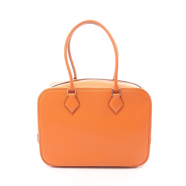 HERMES Plume 28 Handbag H Epsom leather Orange SHW Used Women