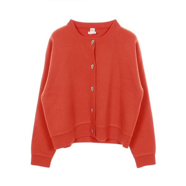 HERMES Funny Ice Cream Cardigan knitwear 4E2723DB cashmere Orange Used #36