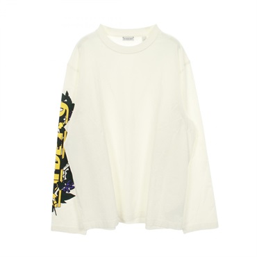 BURBERRY Long-sleeved T-shirt cotton White Multicolor #XL Used mens