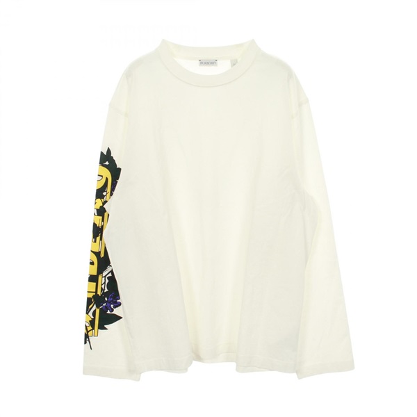 BURBERRY Long-sleeved T-shirt cotton White Multicolor #XL Used mens