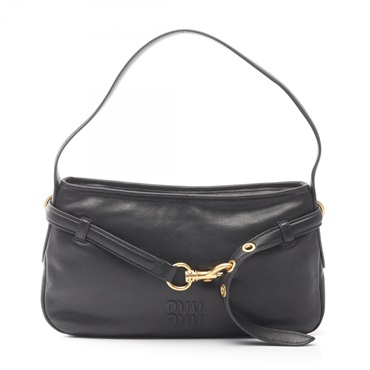 Miu Miu Adventure shoulder Handbag leather Black Used Women