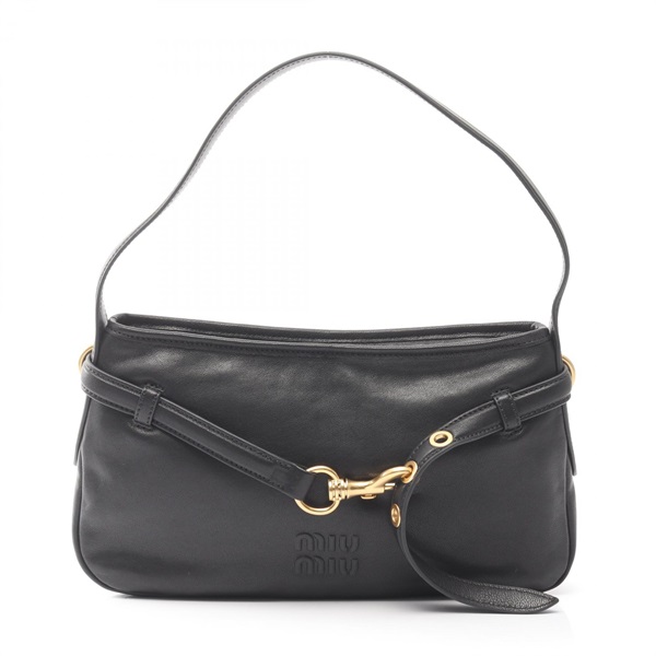 Miu Miu Adventure shoulder Handbag leather Black Used Women