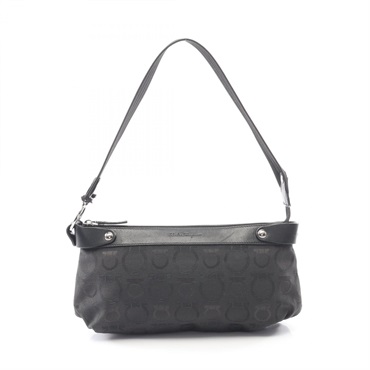 Salvatore Ferragamo Gancini Shoulder Handbag 21 6342 canvas leather Black Used