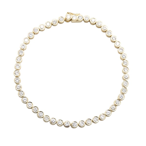 JEWELRY Diamond Bracelet Bangle 18KYG Yellow Gold Clear Used Women