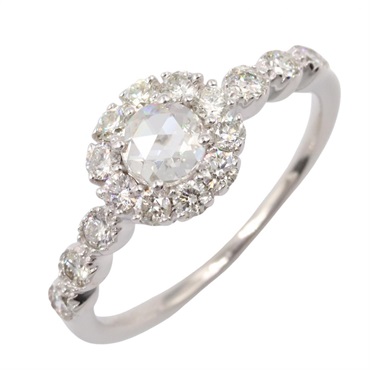 JEWELRY Diamond Ring 18KWG White Gold Clear Used Women US size #5.75